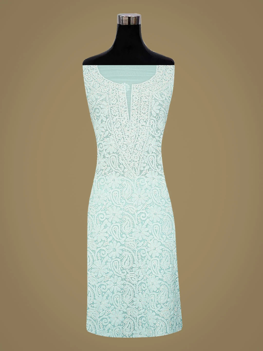 Ada Hand Embroidered Sky Blue Georgette Lucknowi Chikankari Unstitched Suit Piece 01A859797