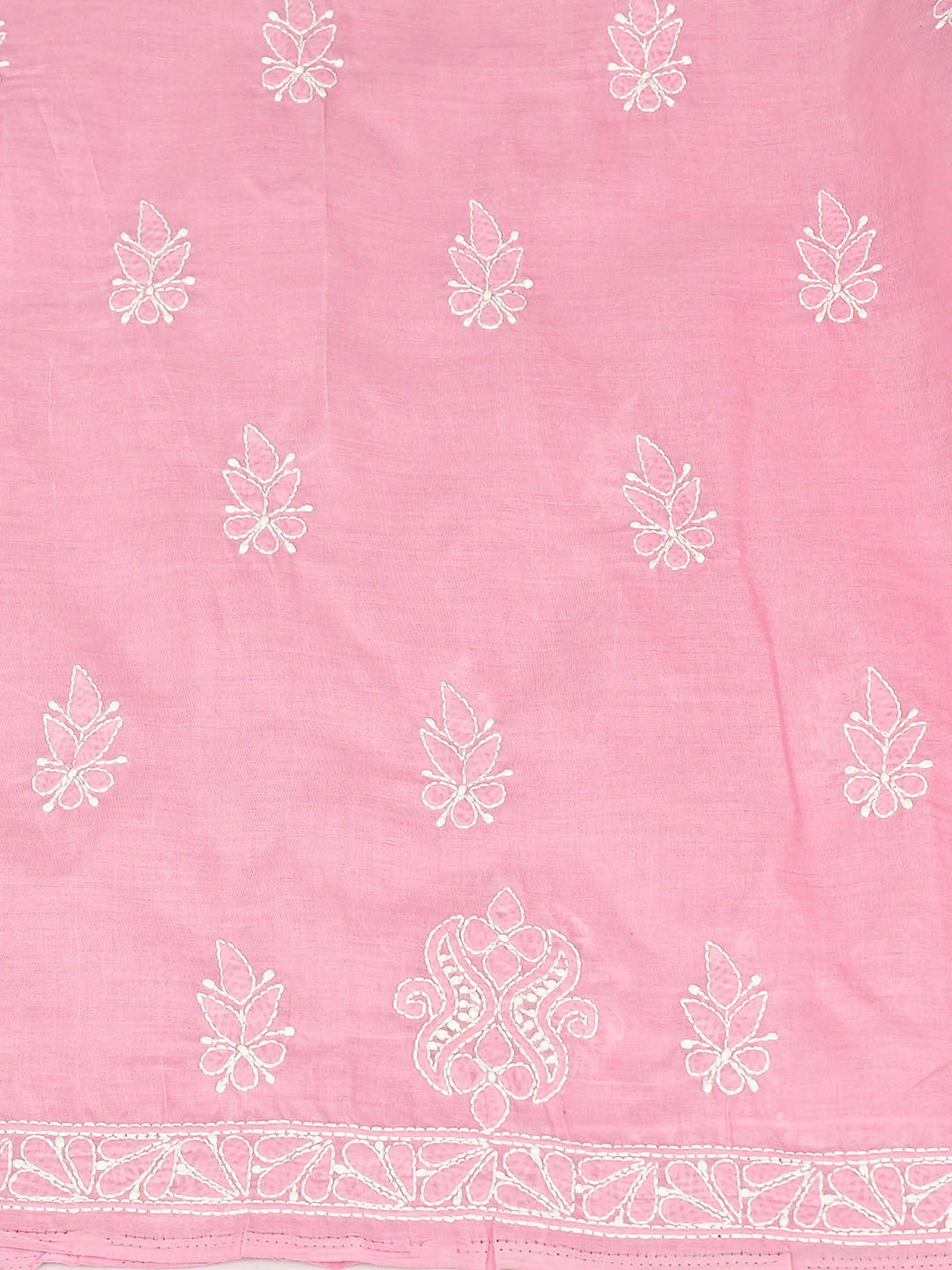 Ada Hand Embroidered Pink Cotton Lucknowi Chikankari Unstitched Suit Piece 01A753926