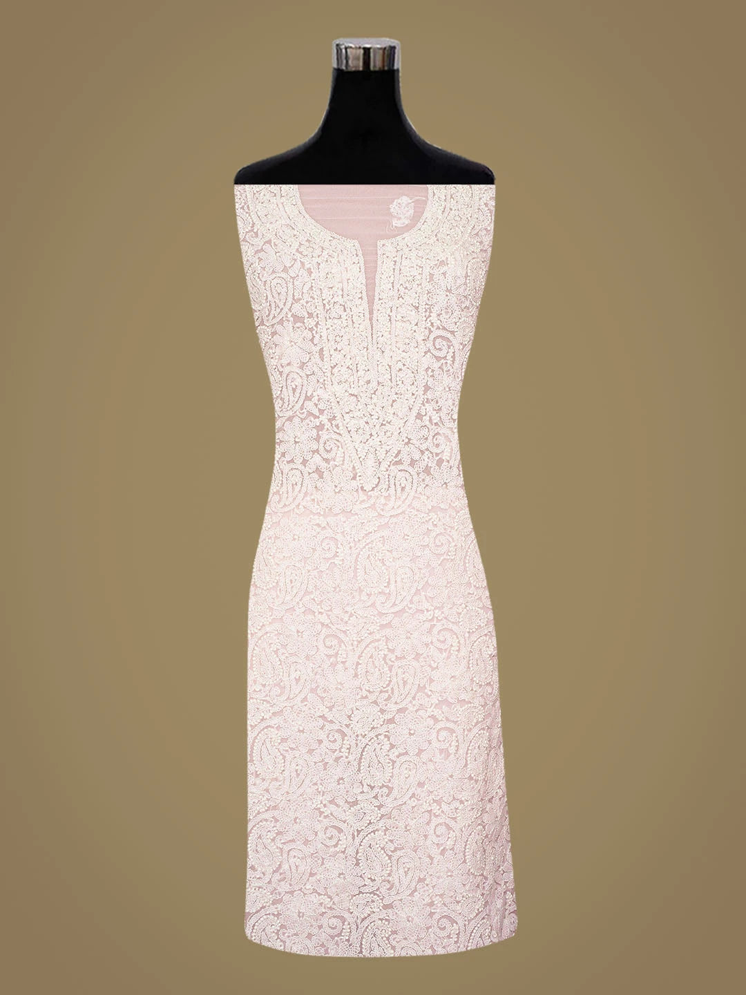 Ada Hand Embroidered Pink Georgette Lucknowi Chikankari Unstitched Suit Piece 01A859793