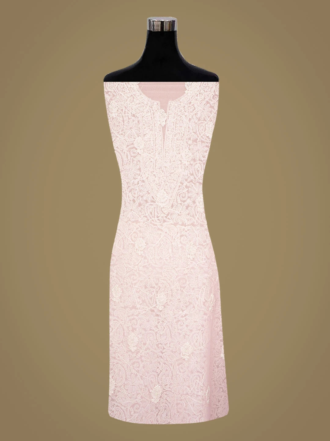 Ada Hand Embroidered Pink Georgette Lucknowi Chikankari Unstitched Suit Piece 01A859793
