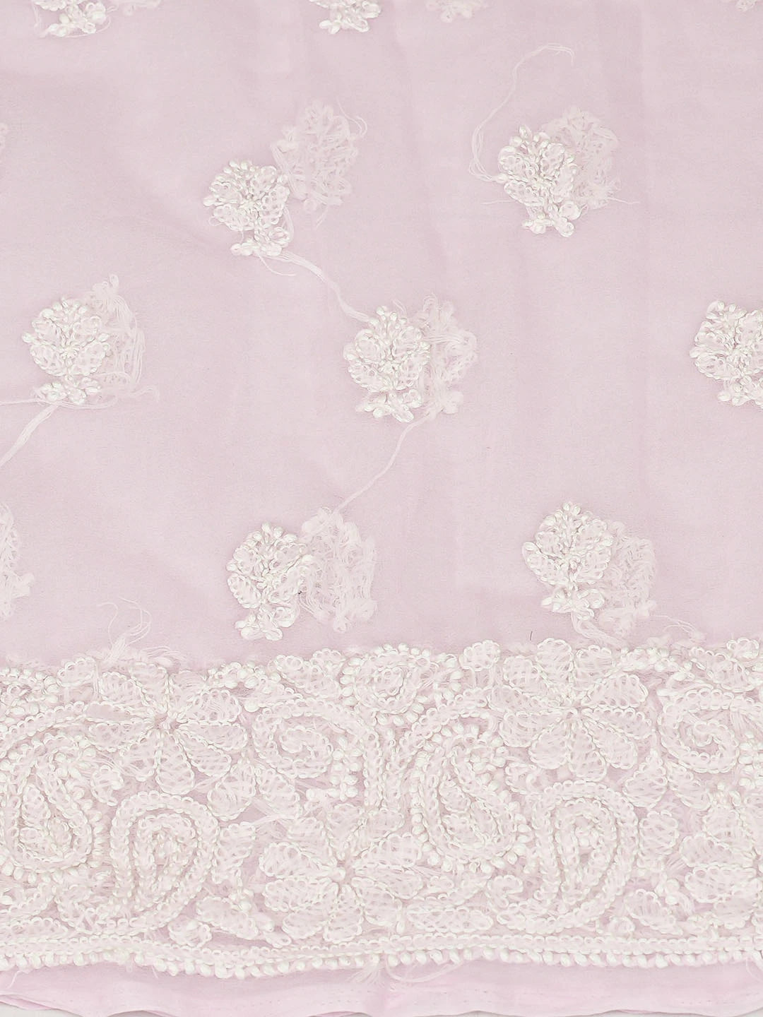 Ada Hand Embroidered Pink Georgette Lucknowi Chikankari Unstitched Suit Piece 01A859793