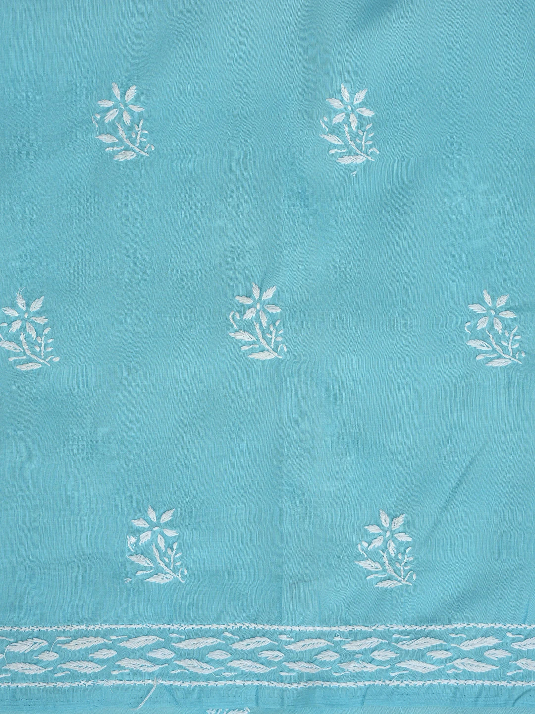 Ada Hand Embroidered Blue Cotton Lucknowi Chikankari Unstitched Suit Piece 01A488936