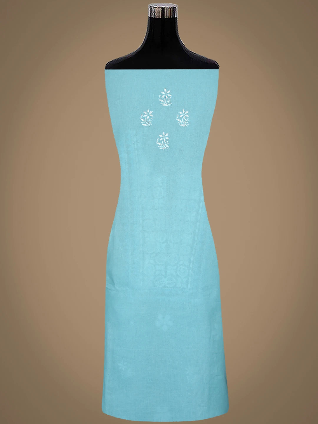 Ada Hand Embroidered Blue Cotton Lucknowi Chikankari Unstitched Suit Piece 01A488936