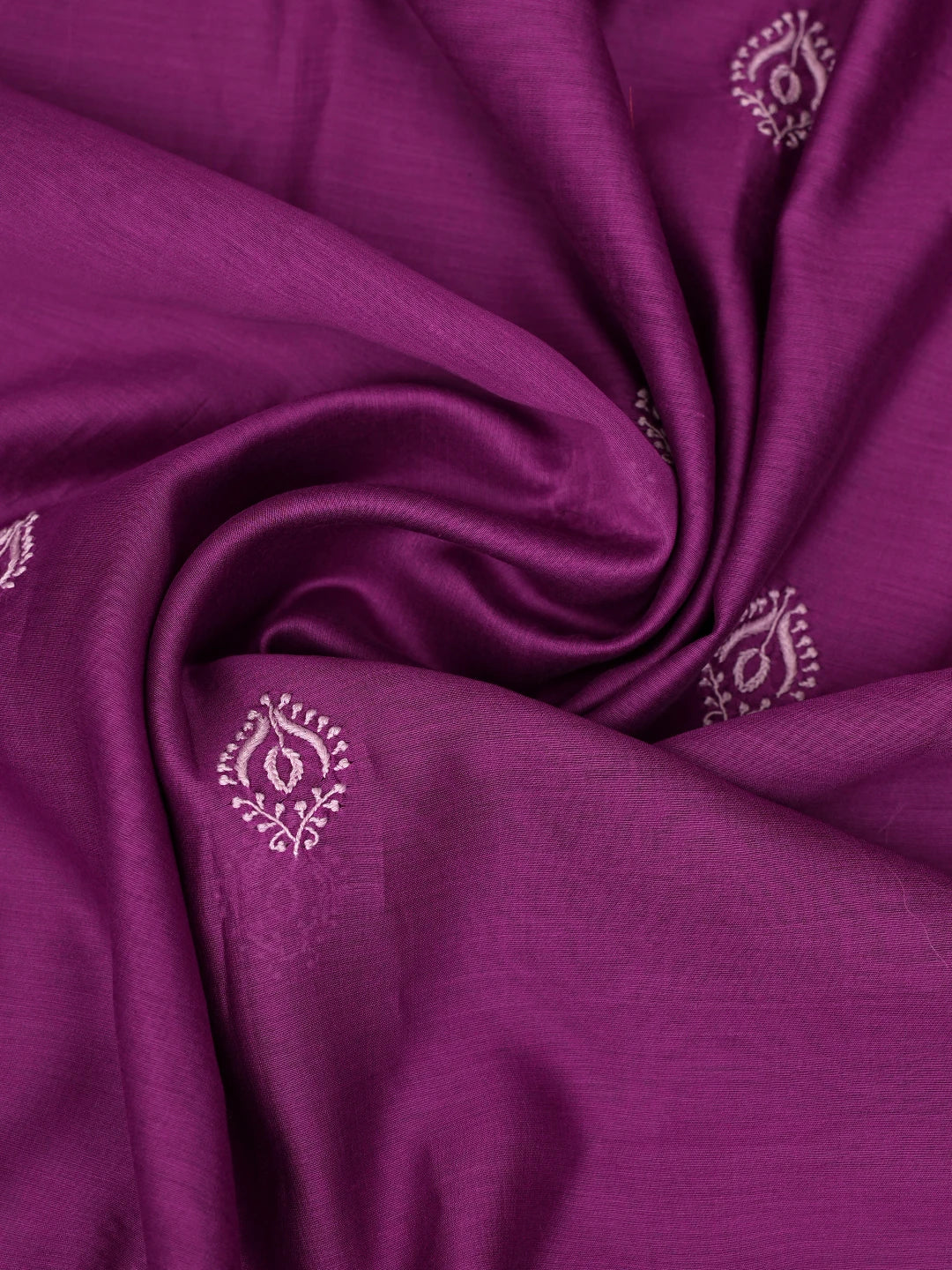 Ada Hand Embroidered Magenta Pure Chanderi Lucknowi Chikankari Unstitched Kurta Dupatta Set 01A858207