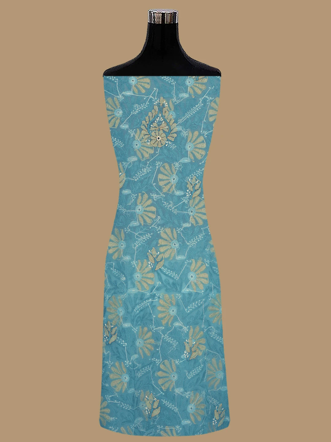 Ada Hand Embroidered Blue Georgette Lucknowi Chikankari Unstitched Suit Piece 01A857261