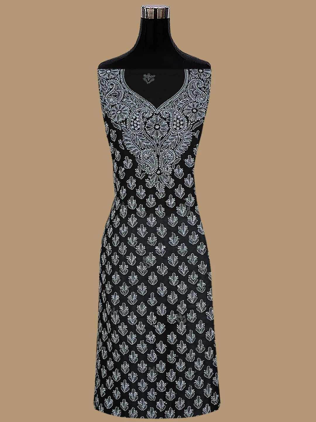 Ada Hand Embroidered Black Georgette Lucknowi Chikankari Unstitched Suit Piece 01A823781