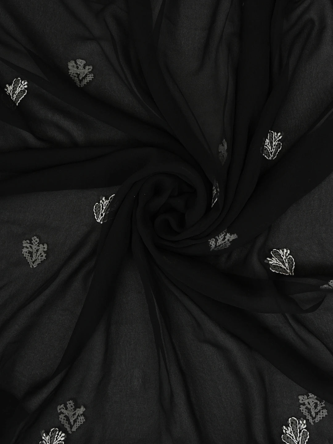 Ada Hand Embroidered Black Georgette Lucknowi Chikankari Unstitched Suit Piece 01A823781
