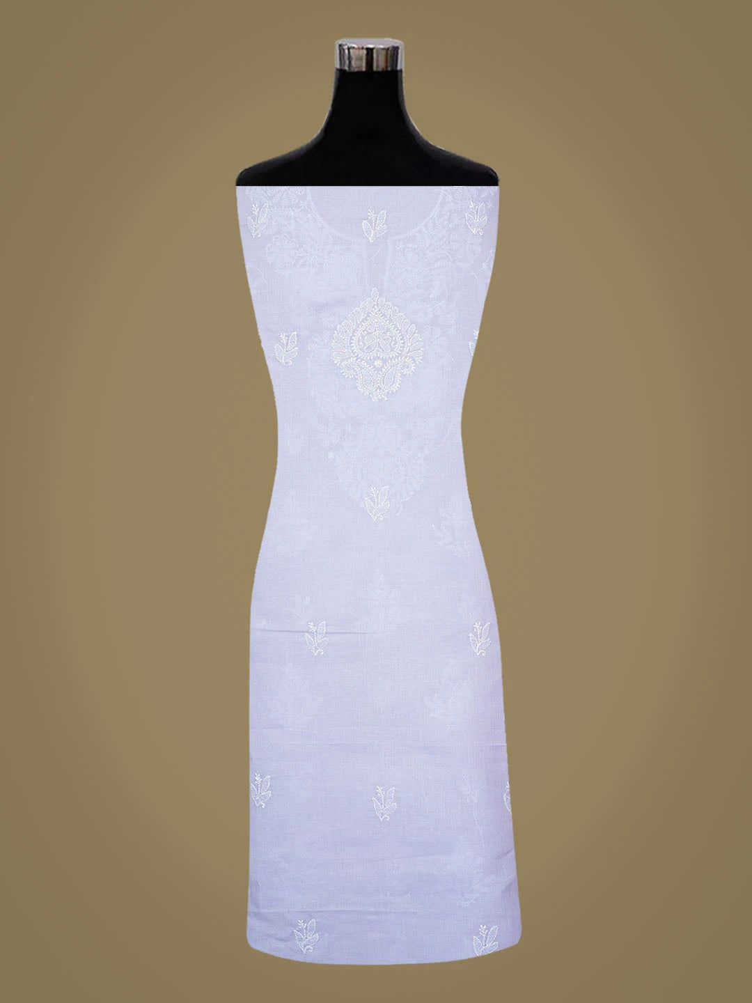 Ada Hand Embroidered Mauve Cotton Lucknowi Chikankari Unstitched Kurta Piece 01A863913