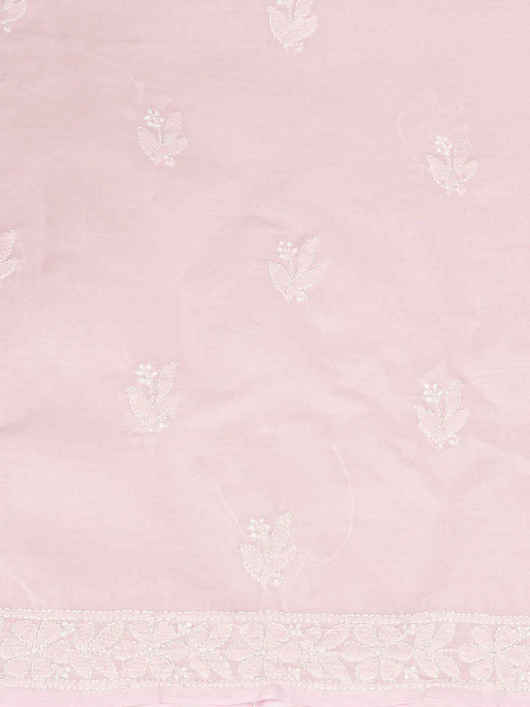 Ada Hand Embroidered Pink Cotton Lucknowi Chikankari Unstitched Kurta Piece 01A863886