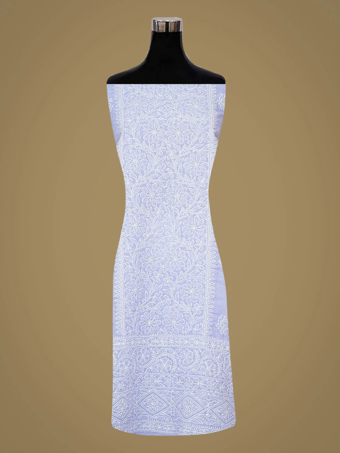 Ada Hand Embroidered Mauve Cotton Lucknowi Chikankari Unstitched Kurta Piece 01A863928