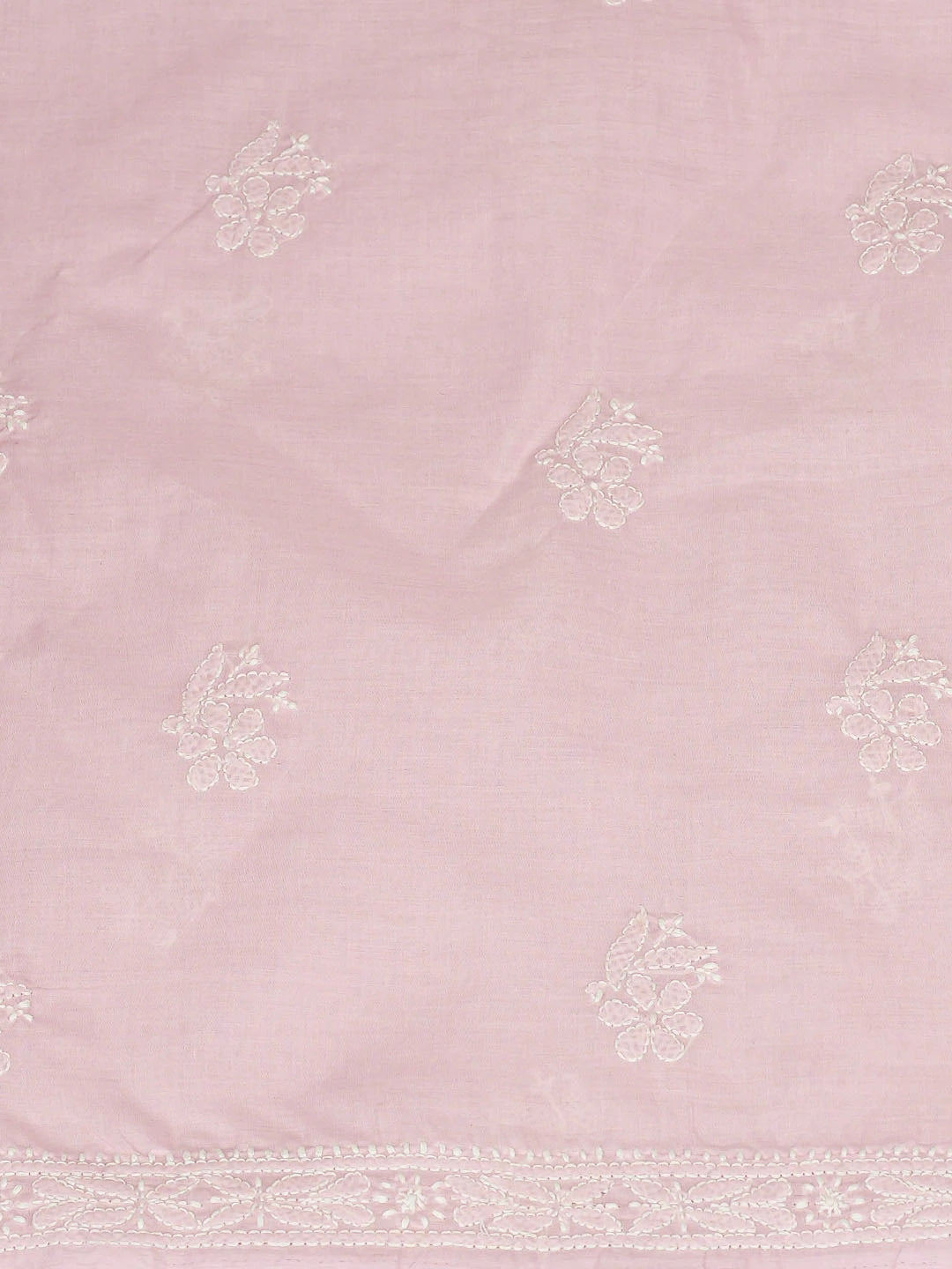 Ada Hand Embroidered Pink Cotton Lucknowi Chikankari Unstitched Kurta Piece 01A863927