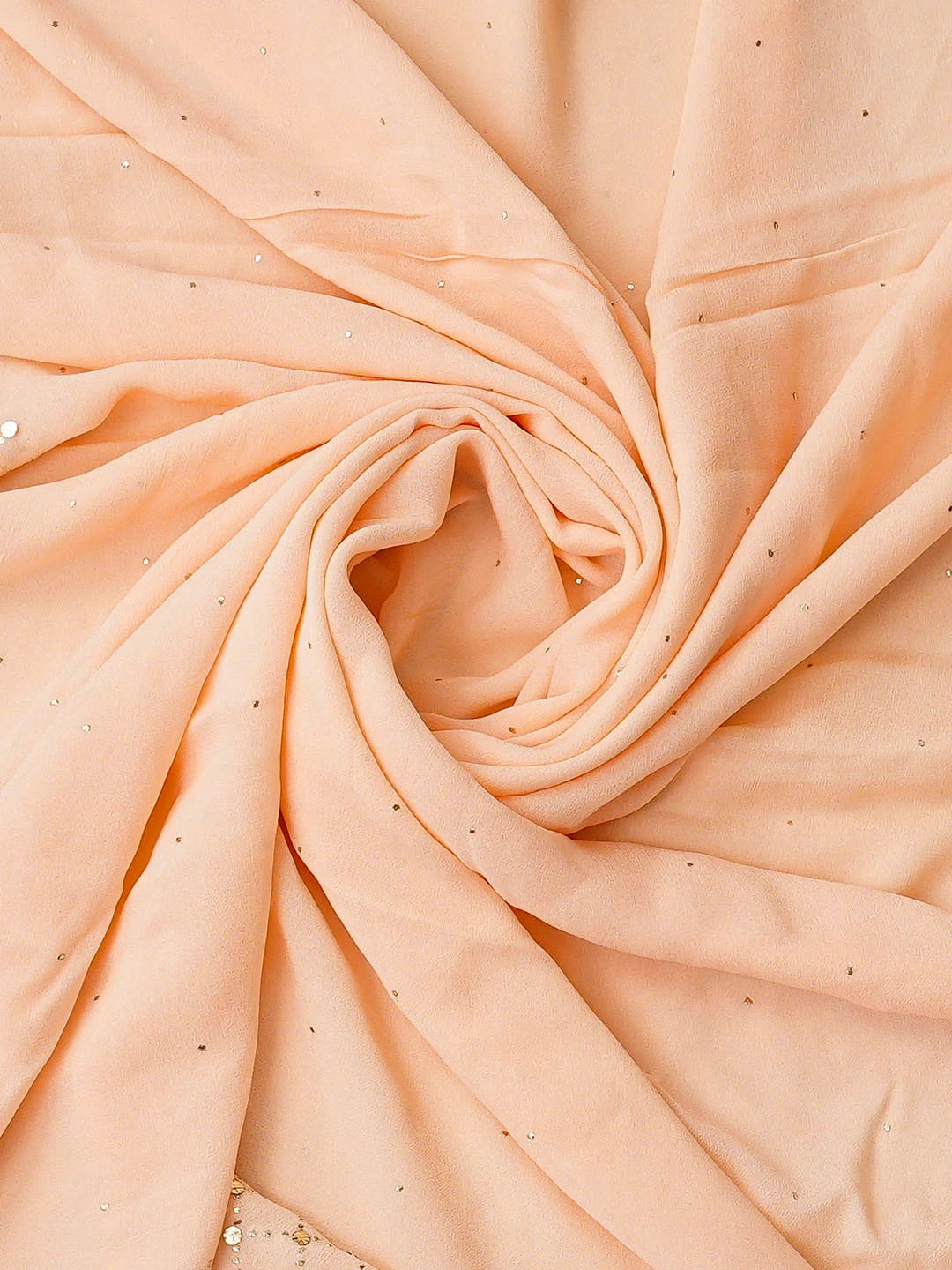 Ada Hand Embroidered Peach Viscose Georgette Lucknowi Chikankari Unstitched Kurta Dupatta Set With Parsi Work 01A591789