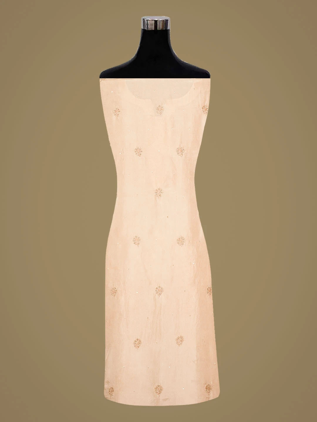 Ada Hand Embroidered Dusty Rose Silk Lucknowi Chikankari Semi-Stitched Kurta Dupatta Set With Cutdana Work 01A791820