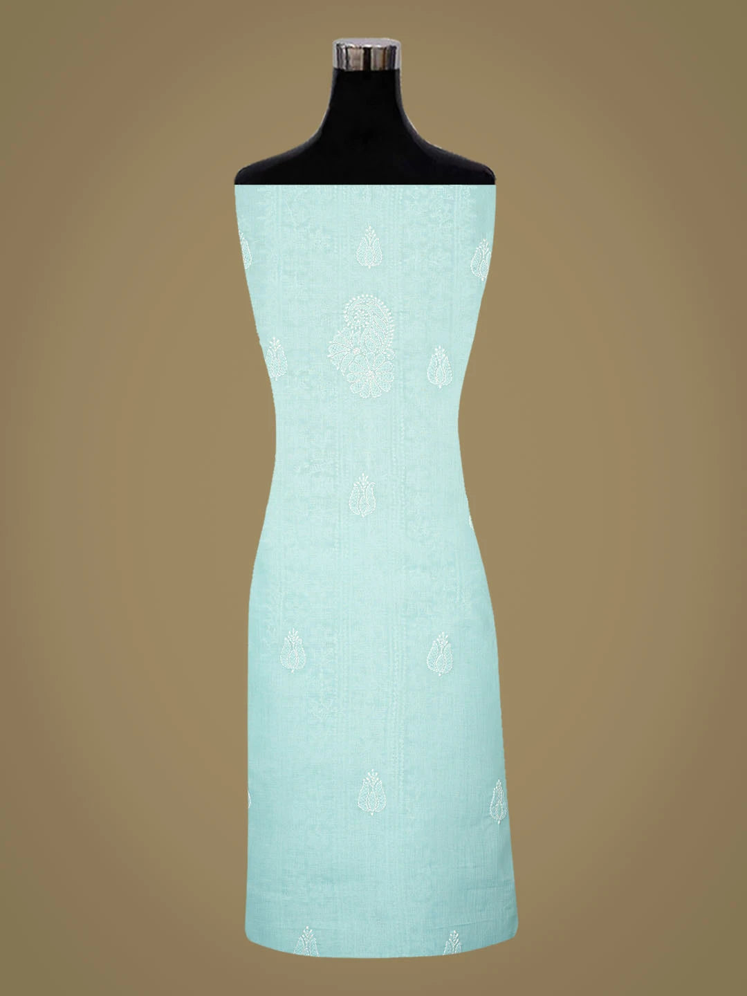 Ada Hand Embroidered Blue Cotton Lucknowi Chikankari Unstitched Kurta Piece 01A863933