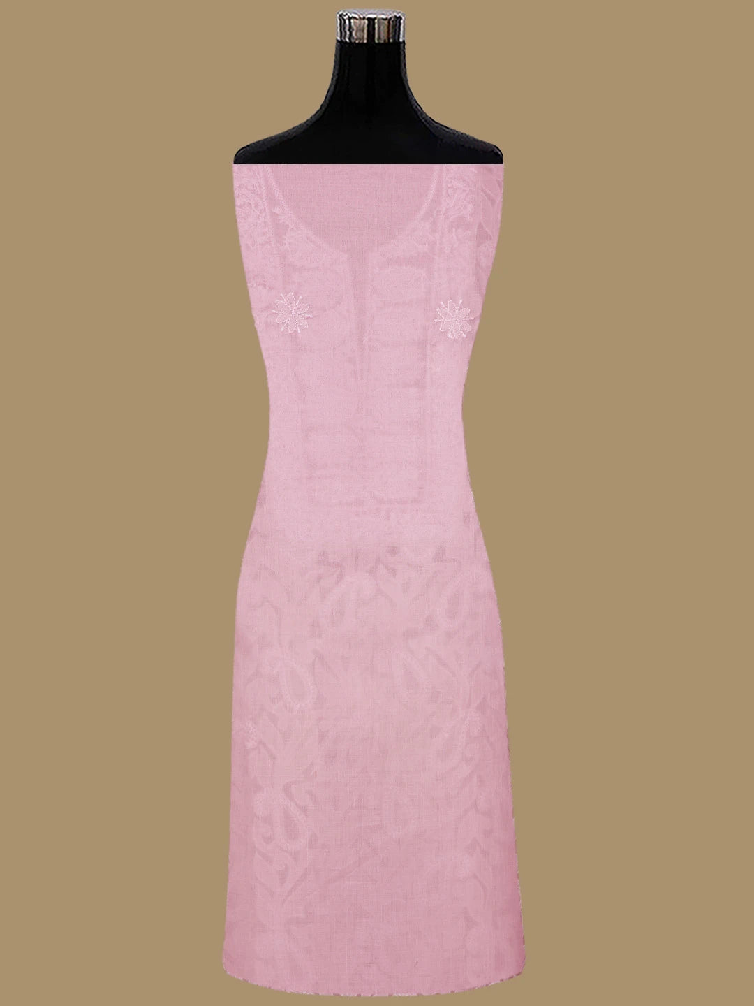Ada Hand Embroidered Pink Cotton Lucknowi Chikankari Unstitched Suit Piece 01A821971
