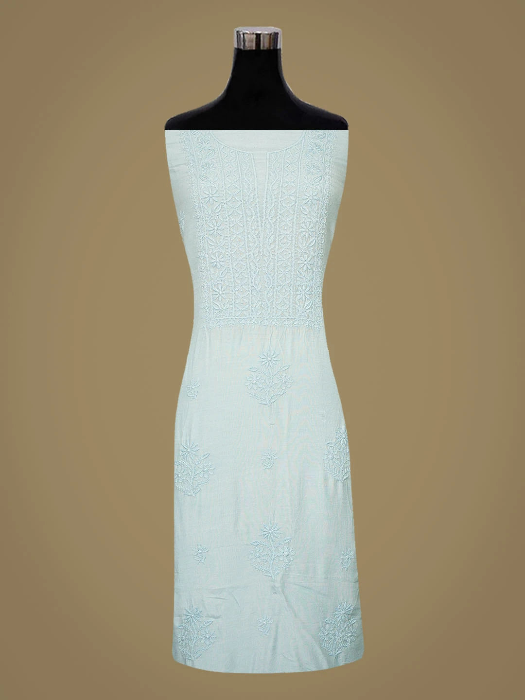 Ada Hand Embroidered Blue Muslin Lucknowi Chikankari Unstitched Suit Piece 01A796118