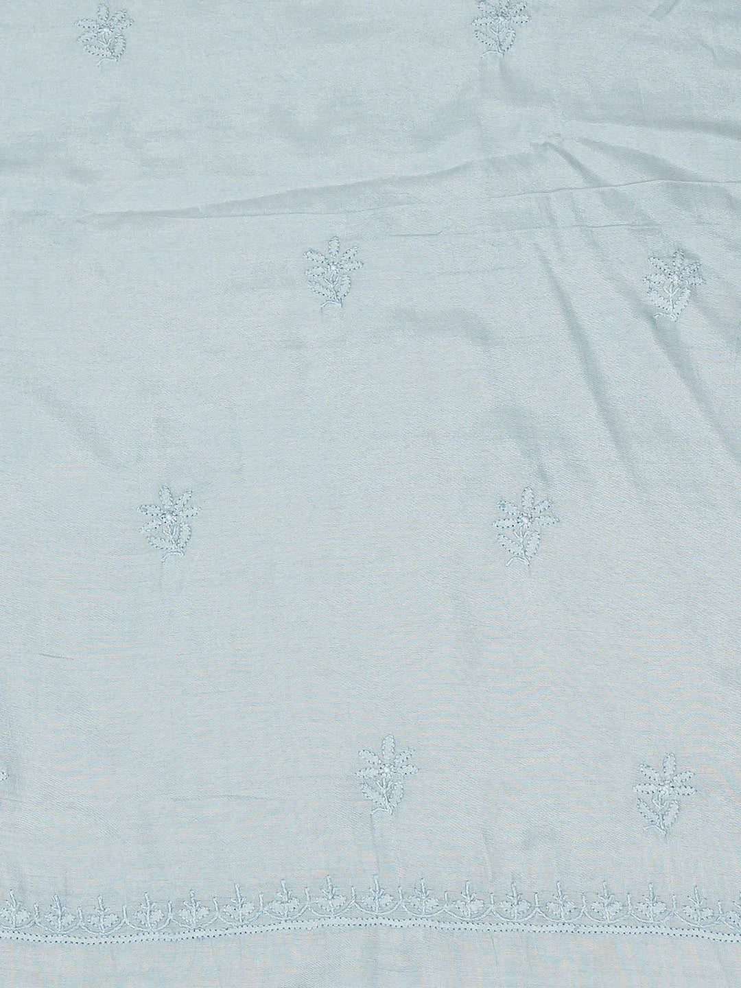 Ada Hand Embroidered Blue Muslin Lucknowi Chikankari Unstitched Suit Piece 01A796118
