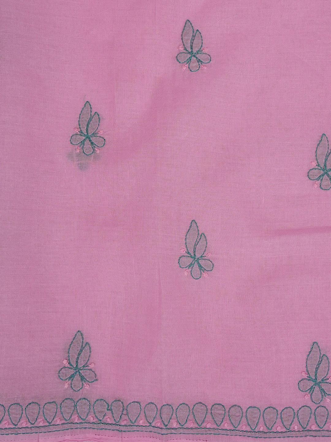 Ada Hand Embroidered Pink Cotton Lucknowi Chikankari Unstitched Suit Piece 01A630623