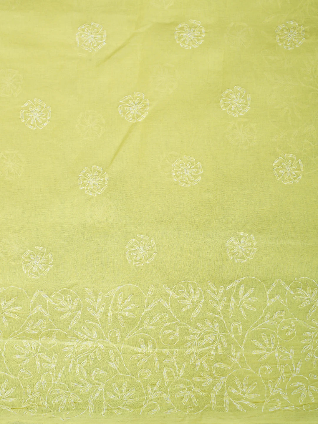 Ada Hand Embroidered Lemon Cotton Lucknowi Chikankari Unstitched Suit Piece 01A346908