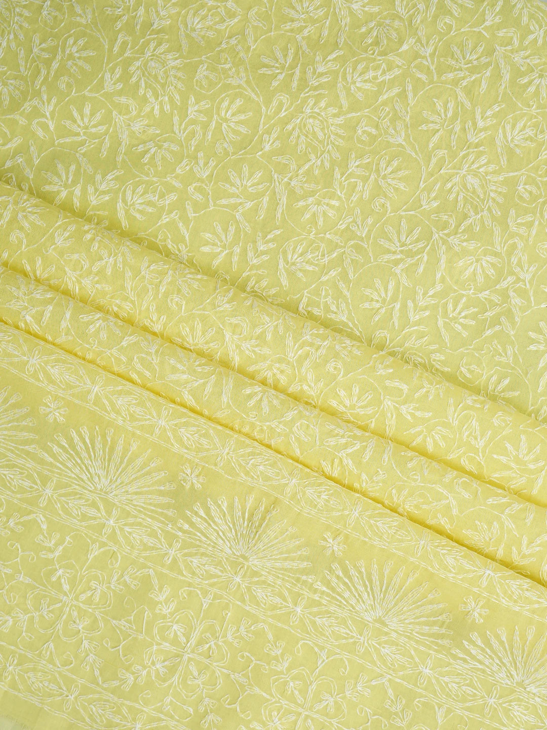 Ada Hand Embroidered Lemon Cotton Lucknowi Chikankari Unstitched Suit Piece 01A346908