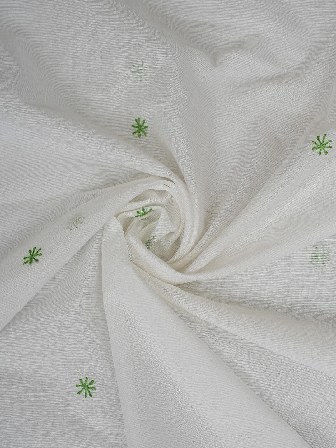 Ada Hand Embroidered White Super Net Lucknowi Chikankari Unstitched Kurta Dupatta Set 01A466481