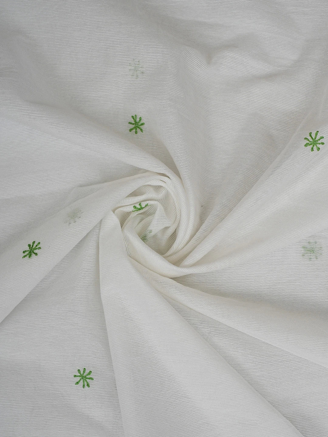 Ada Hand Embroidered White Super Net Lucknowi Chikankari Unstitched Kurta Dupatta Set 01A466481