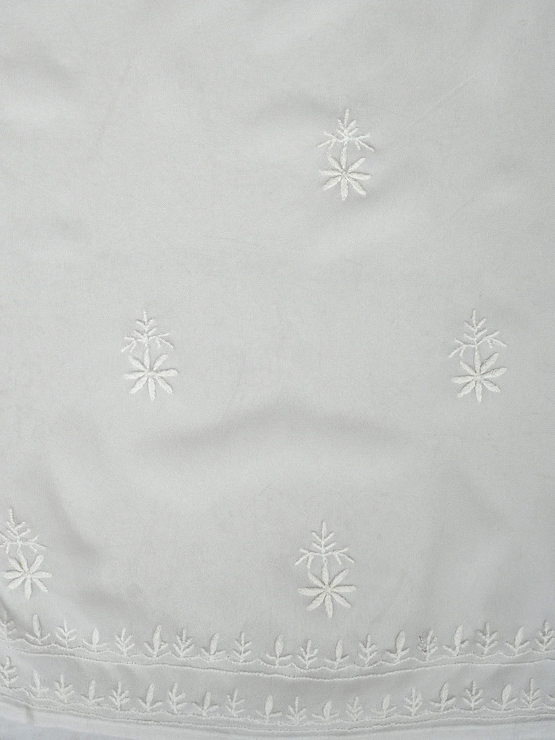 Ada Hand Embroidered White Viscose Georgette Lucknowi Chikankari Semi-Stitched Anarkali Kurta Dupatta Set 01A618178