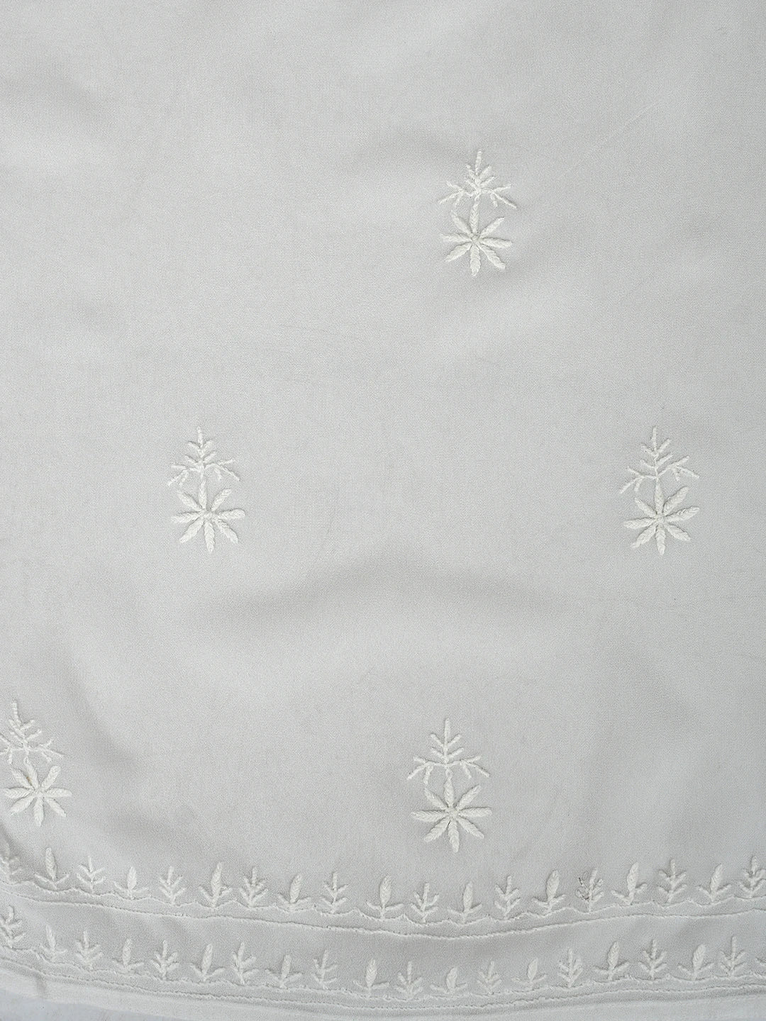 Ada Hand Embroidered White Viscose Georgette Lucknowi Chikankari Semi-Stitched Anarkali Kurta Dupatta Set 01A618178