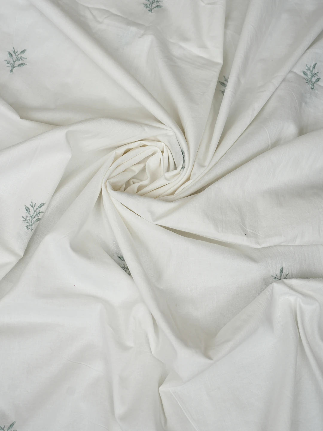 Ada Hand Embroidered White Cotton Lucknowi Chikankari Semi-Stitched Kurta Dupatta Set 01A430902