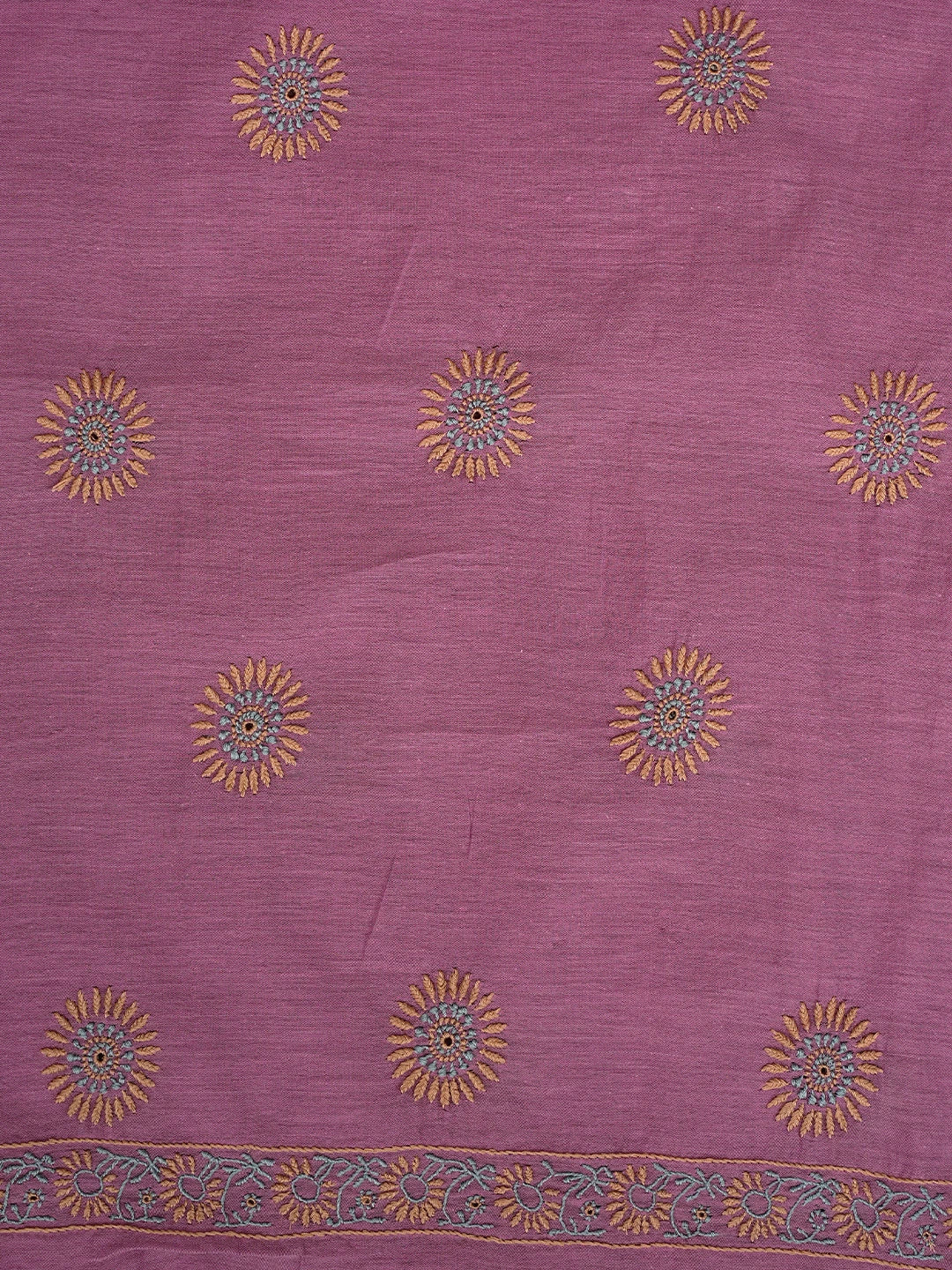 Ada Hand Embroidered Onion Pink Chanderi Lucknowi Chikankari Untitched Kurta Dupatta Set 01A841569