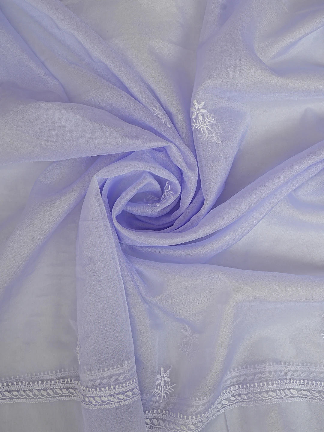 Ada Hand Embroidered Mauve Organza Lucknowi Chikankari Unstitched Kurta Dupatta Set 01A810592