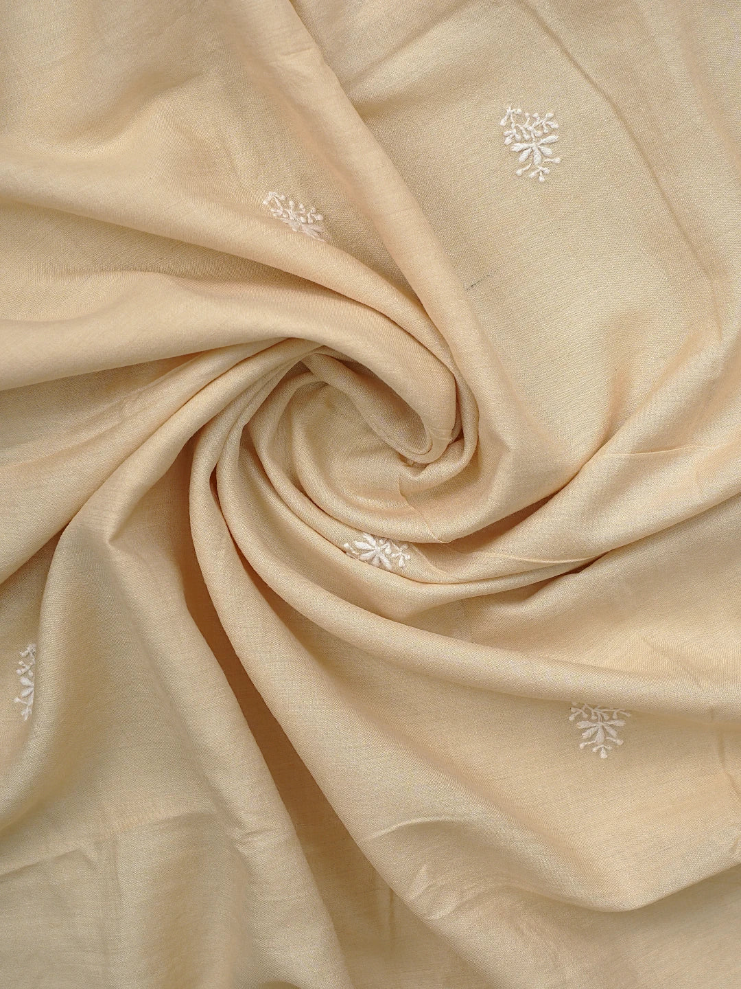 Ada Hand Embroidered Fawn Moonga Silk Lucknowi Chikankari Unstitched Kurta Dupatta Set 01A700333