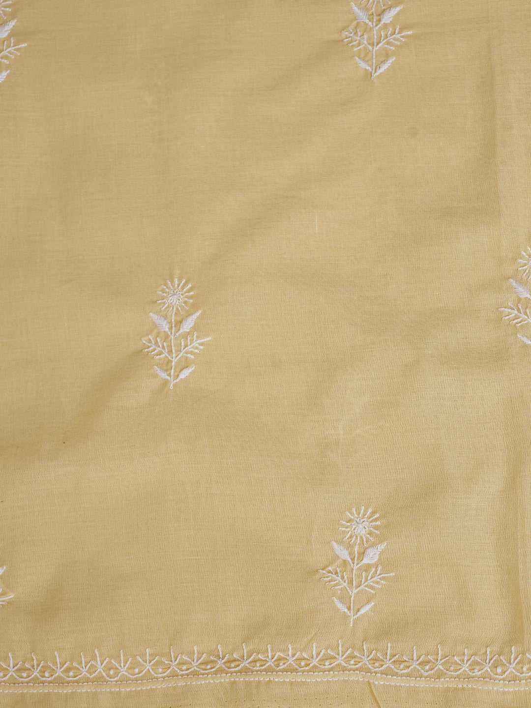Ada Hand Embroidered Beige Cotton Lucknowi Chikankari Unstitched Suit Piece 01A762991