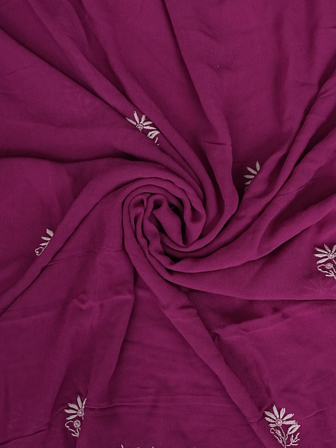 Ada Hand Embroidered Onion Pink Viscose Georgette Lucknowi Chikankari Unstitched Kurta Dupatta Set 01A856659