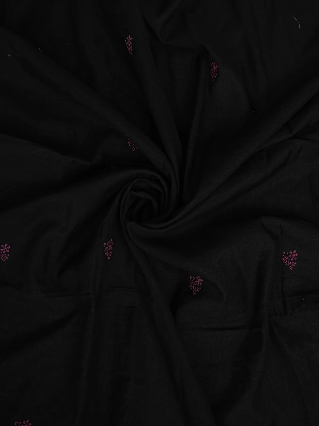 Ada Hand Embroidered Black Chanderi Lucknowi Chikankari Unstitched Kurta Dupatta Set 01A707346