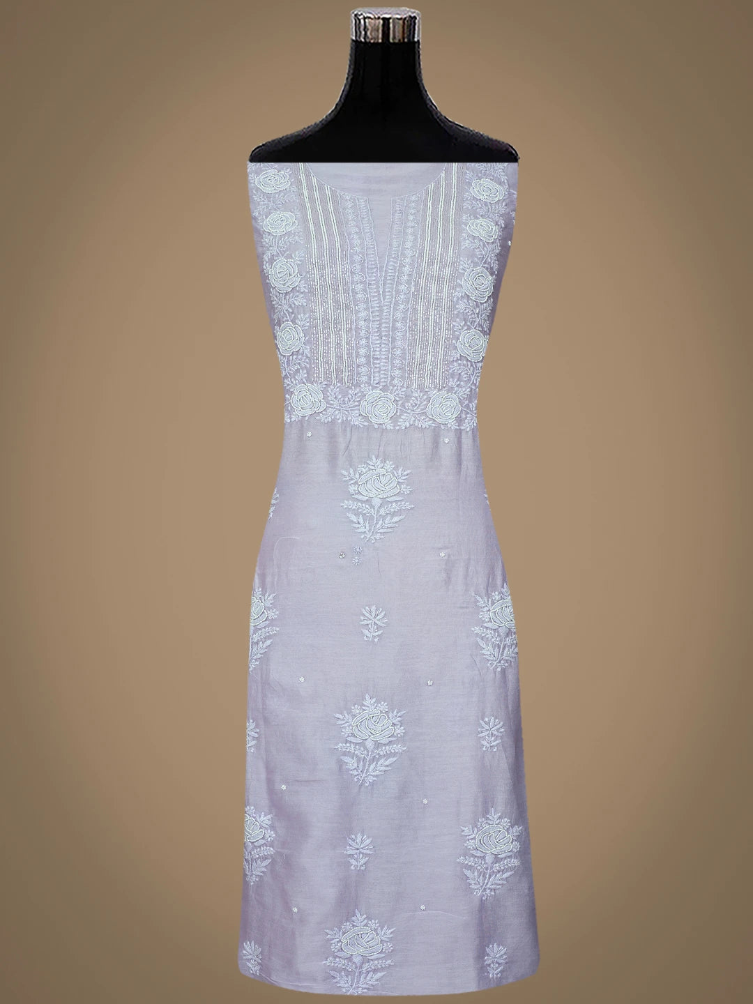 Ada Hand Embroidered Periwinkle Blue Chanderi Lucknowi Chikankari Unstitched Suit Piece With Cutdana Work 01A842109