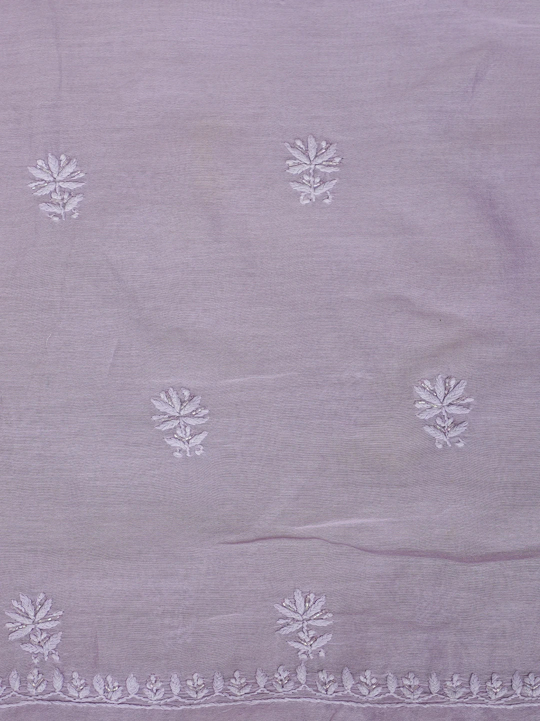 Ada Hand Embroidered Periwinkle Blue Chanderi Lucknowi Chikankari Unstitched Suit Piece With Cutdana Work 01A842109