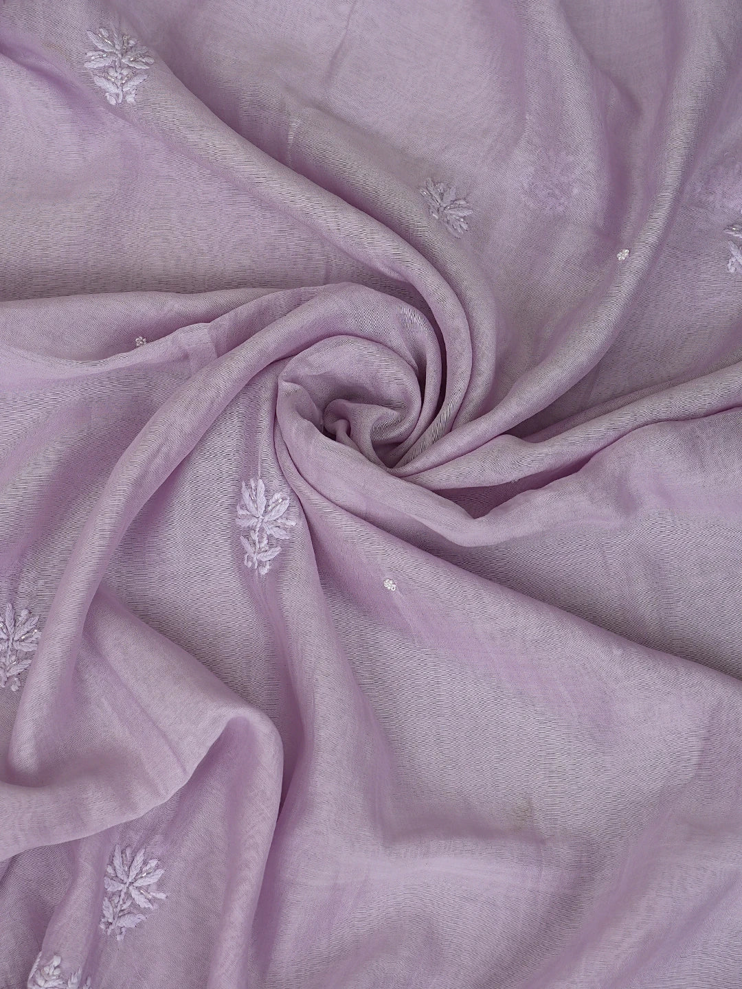 Ada Hand Embroidered Periwinkle Blue Chanderi Lucknowi Chikankari Unstitched Suit Piece With Cutdana Work 01A842109