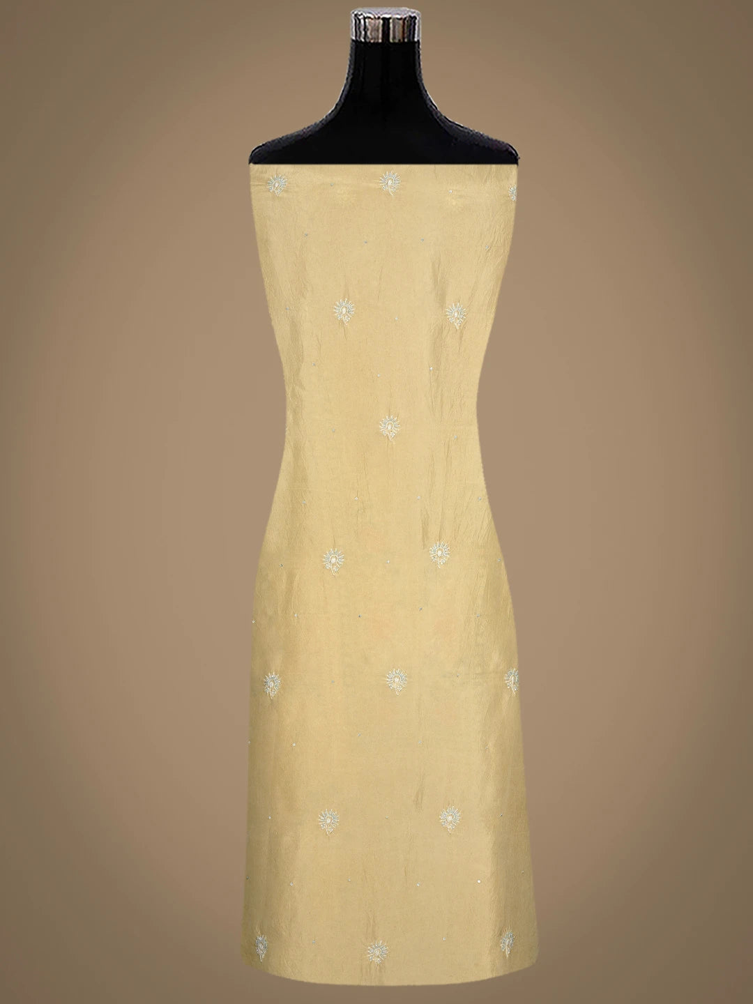 Ada Hand Embroidered Arylide Yellow Silk Lucknowi Chikankari Unstitched Kurta Dupatta Set With Cutdana Work 01A736379