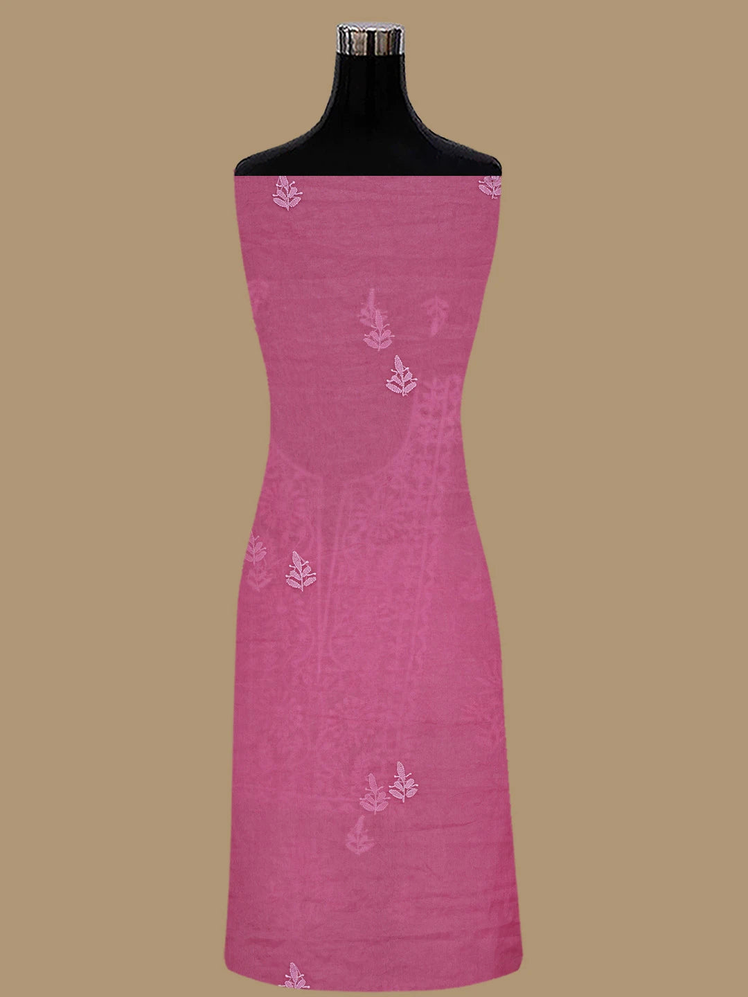 Ada Hand Embroidered Persian Pink Organza Lucknowi Chikankari Unstitched Kurta Dupatta Set 01A810580