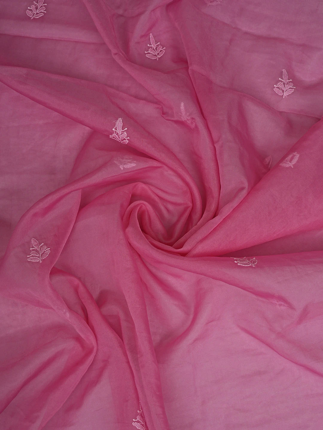 Ada Hand Embroidered Persian Pink Organza Lucknowi Chikankari Unstitched Kurta Dupatta Set 01A810580