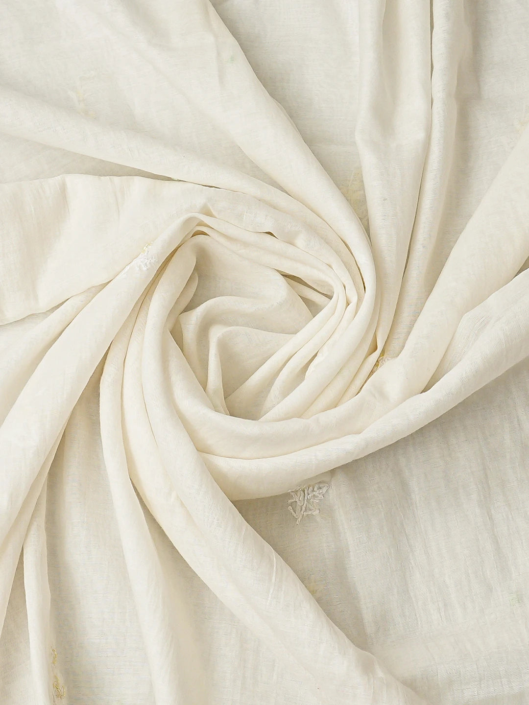 Ada Hand Embroidered White Chanderi Lucknowi Chikankari Unstitched Kurta Dupatta Set With Cutdana Work 01A622292