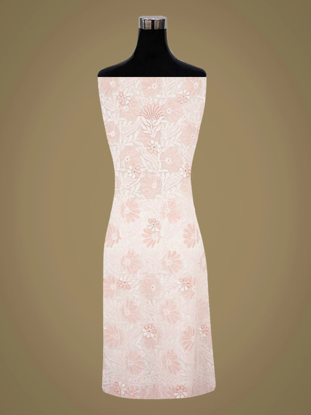Ada Hand Embroidered White Georgette Lucknowi Chikankari Unstitched Suit Piece 01A857257