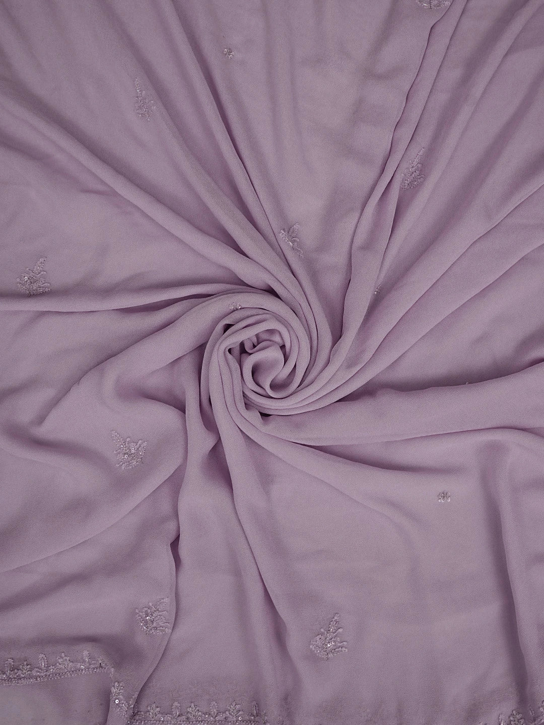 Ada Hand Embroidered Lavender Viscose Georgette Lucknowi Chikankari Unstitched Kurta Dupatta Set With Cutdana Work 01A771727