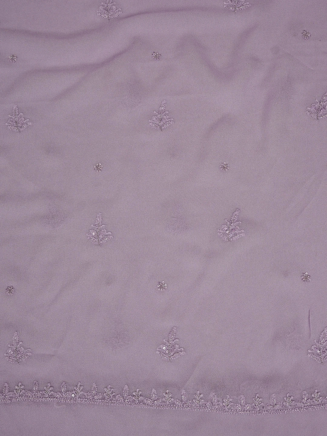 Ada Hand Embroidered Lavender Viscose Georgette Lucknowi Chikankari Unstitched Kurta Dupatta Set With Cutdana Work 01A771727