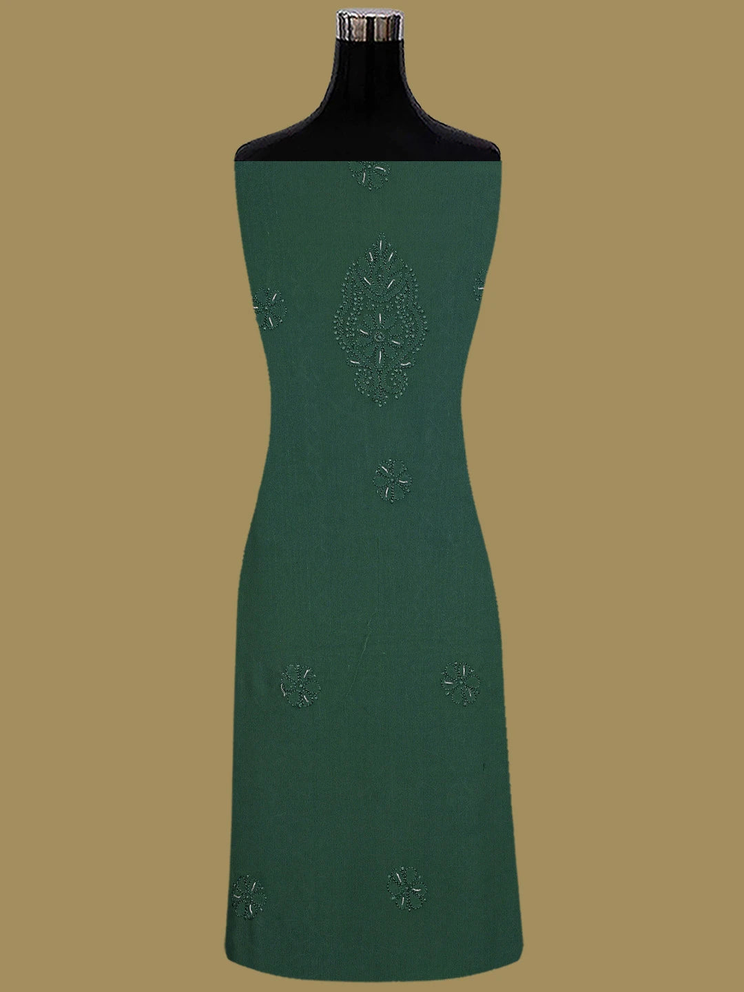 Ada Hand Embroidered Green Viscose Georgette Lucknowi Chikankari Unstitched Kurta Dupatta Set With Cutdana Work 01A180836