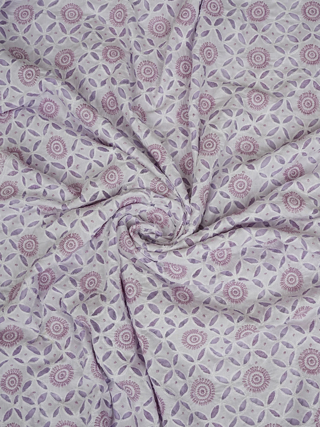 Ada Hand Embroidered White Cotton Lucknowi Chikankari Unstitched Suit Piece 01A735874