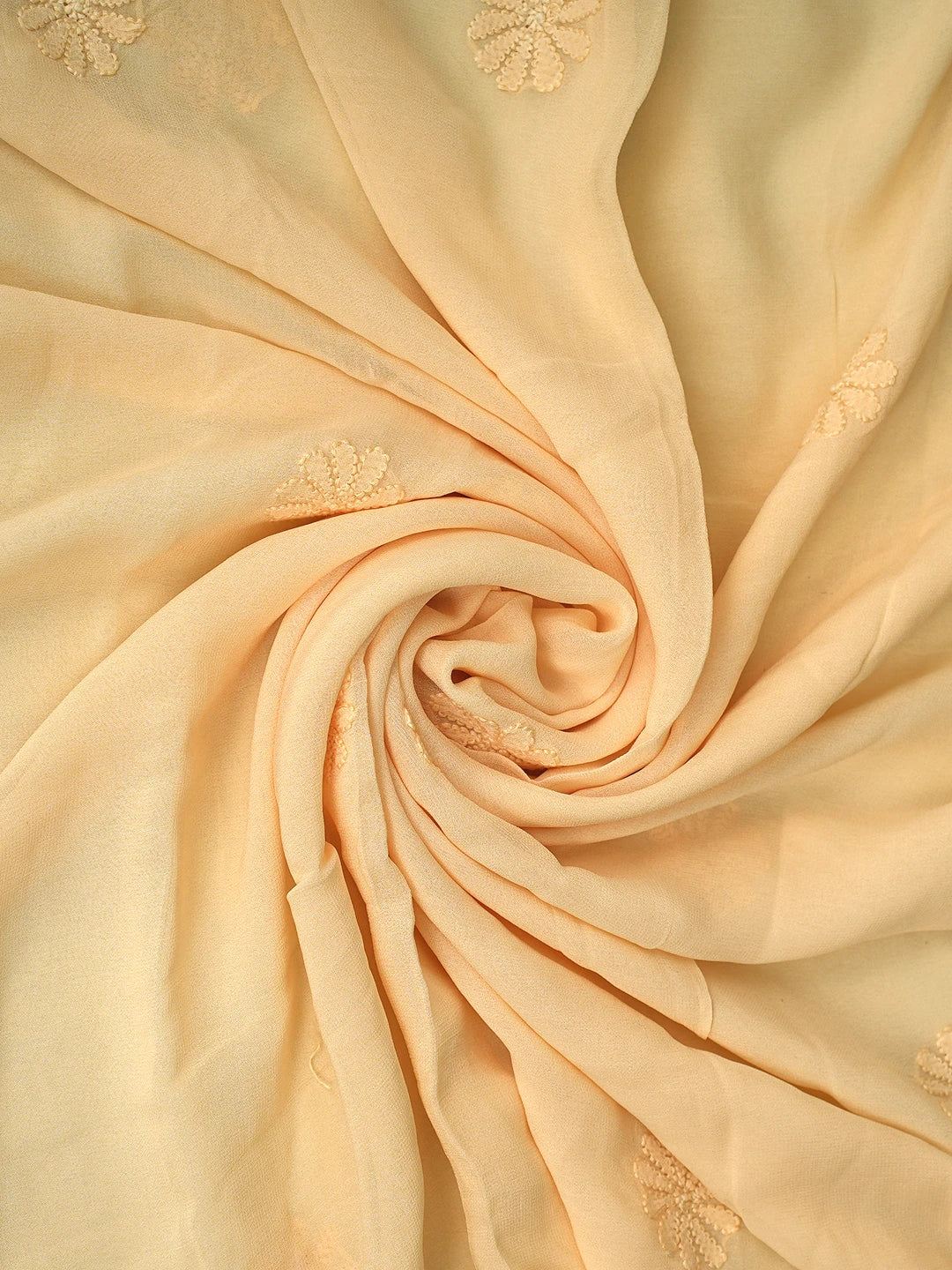Ada Hand Embroidered Biscuit Yellow Viscose Georgette Lucknowi Chikankari Semi-stitched Anarkali Kurta Dupatta Set 01A800009