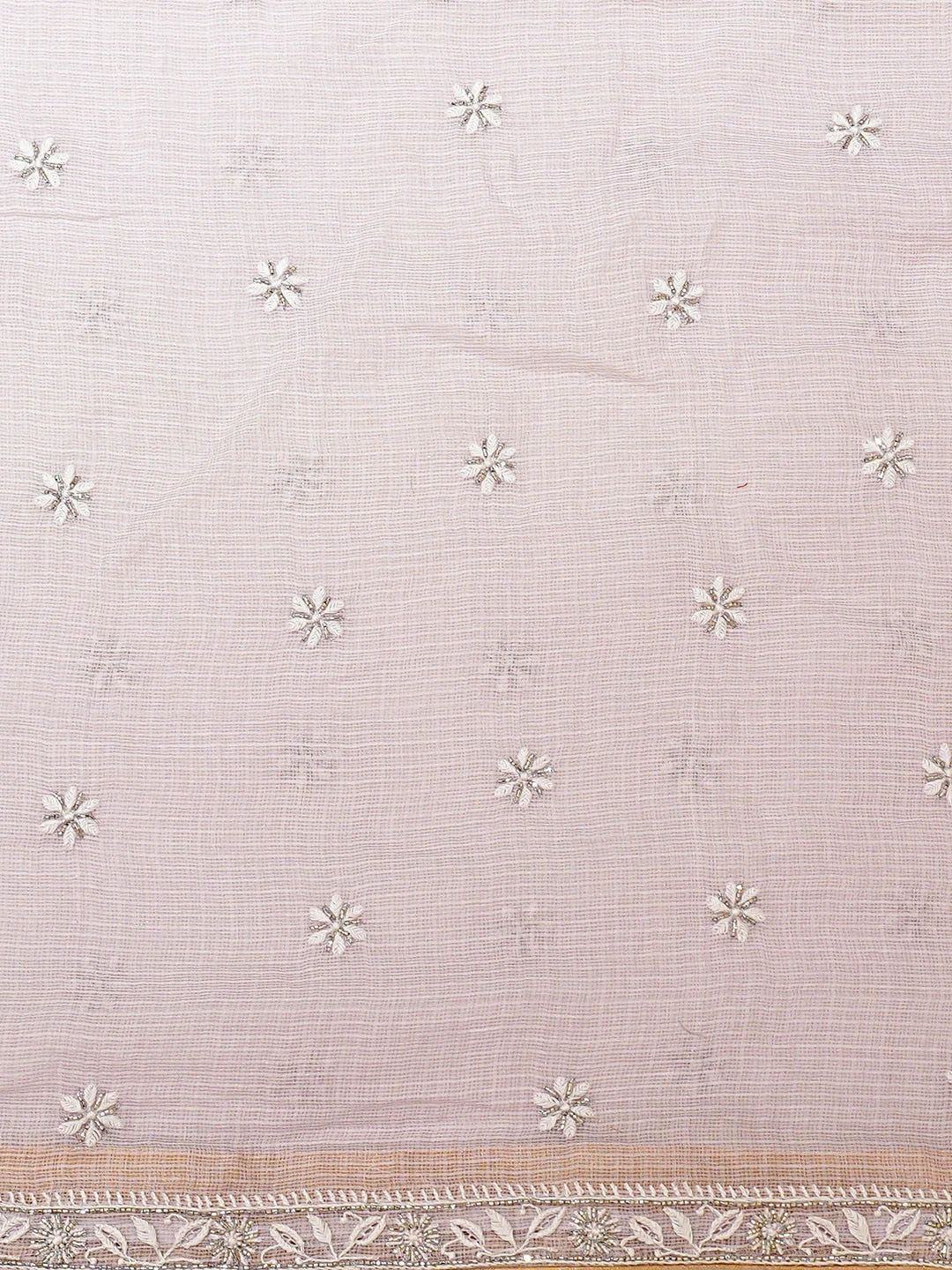 Ada Hand Embroidered Lavender Kota Lucknowi Chikankari Saree With Blouse With Cutdana Work 01A695768