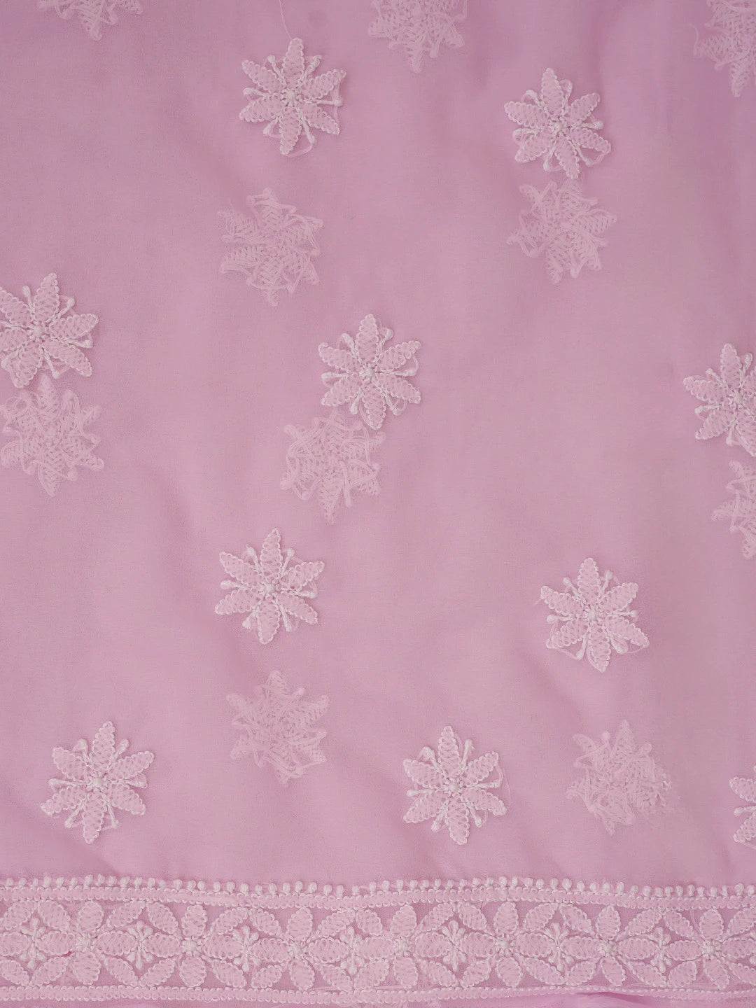 Ada Hand Embroidered Pink Georgette Lucknowi Chikankari Unstitched Suit Piece 01A835653